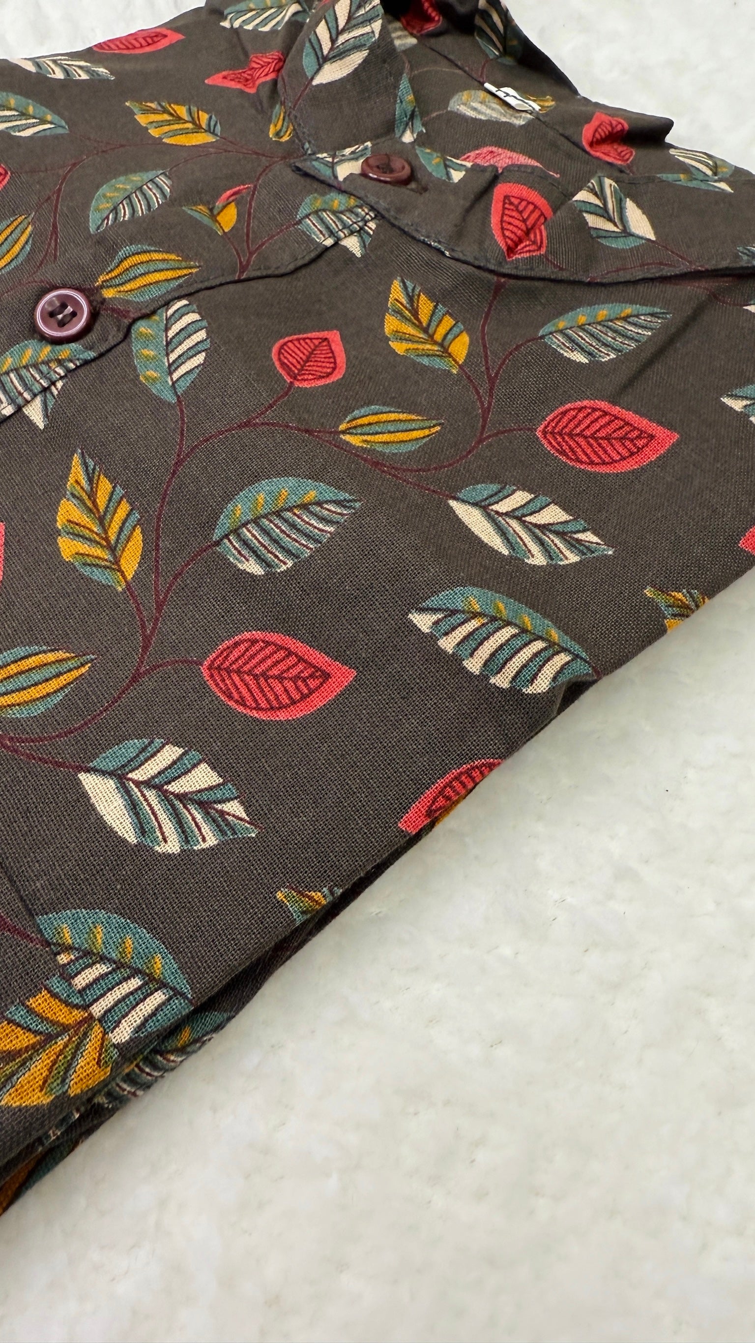 Leaf Print Kurta and Mundu